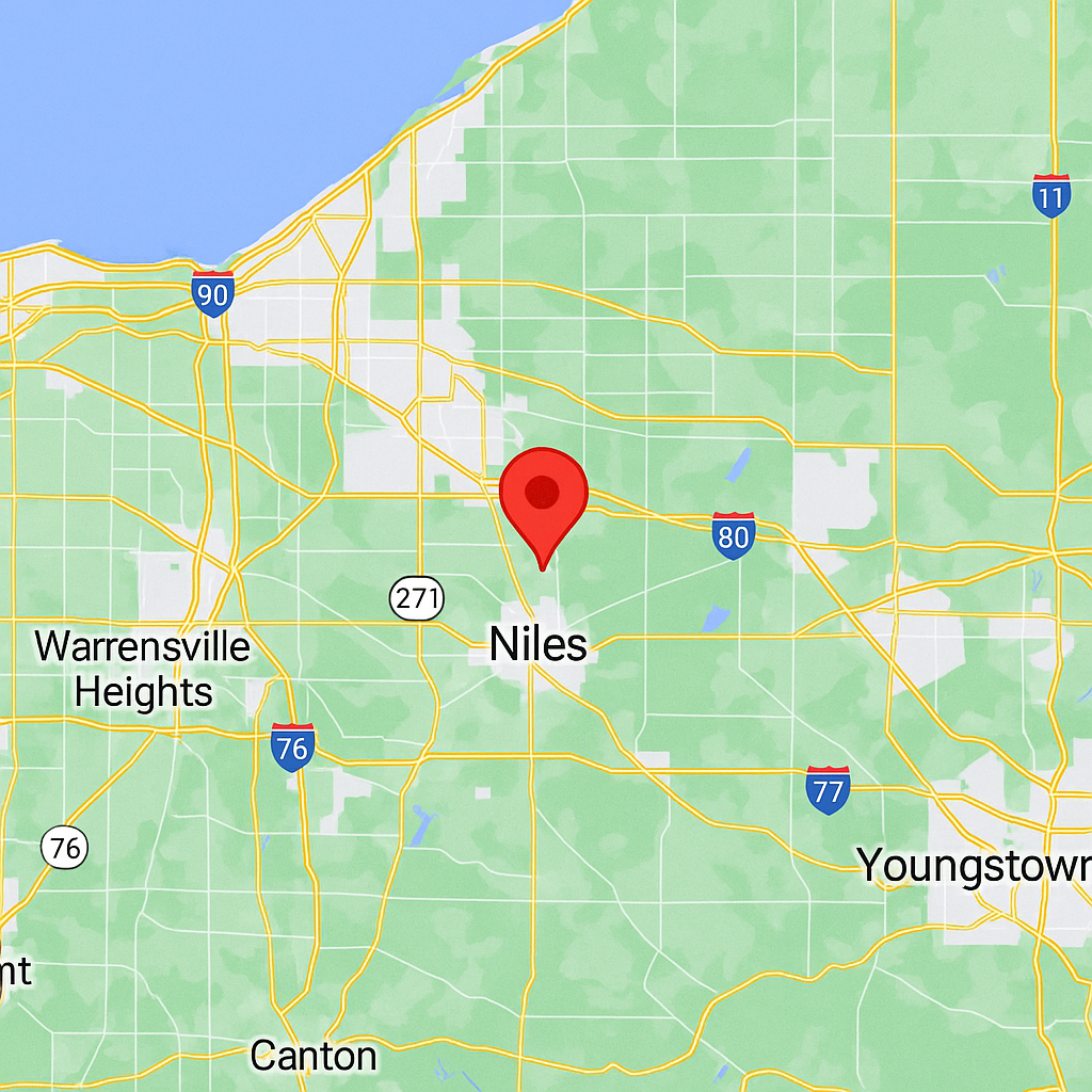 Map of Niles, Ohio